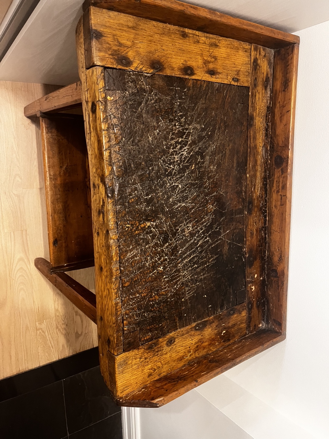 Antique Vintage Butchers Block Table - photo 2