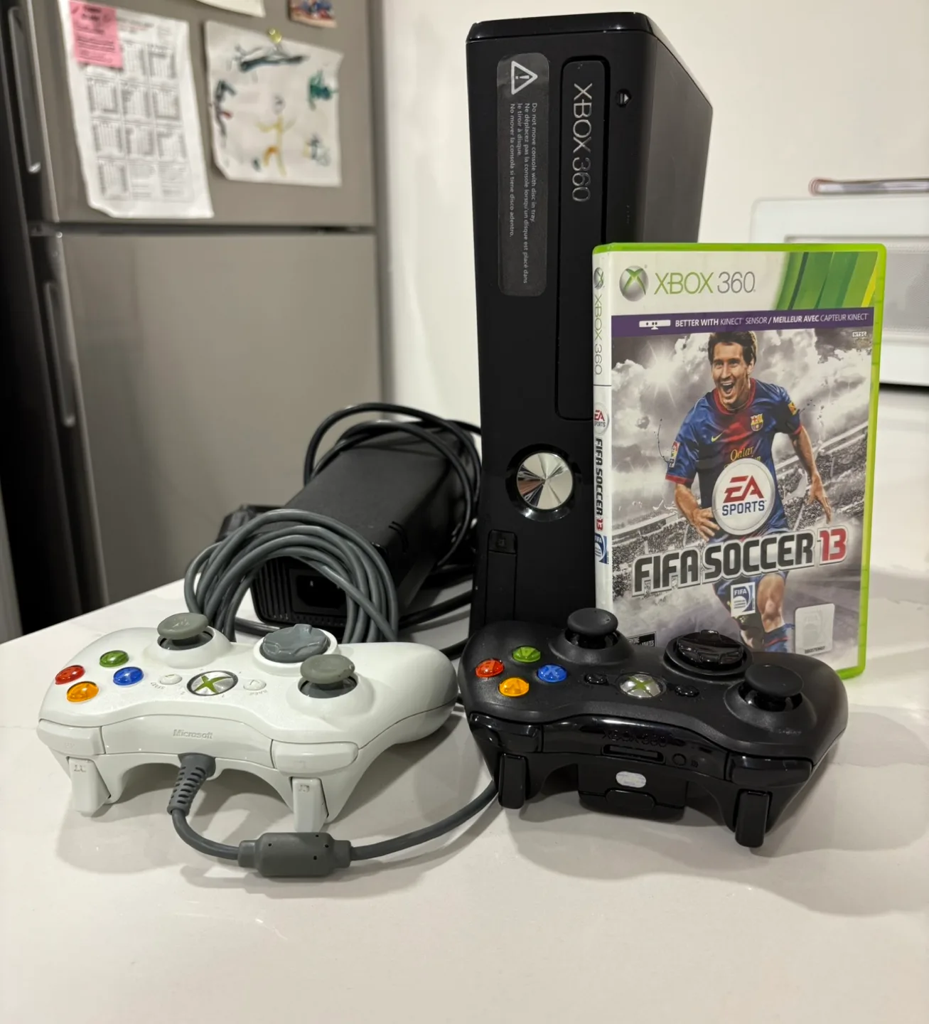 Xbox 360 Console with 2 Controllers and FIFA Soccer 13 thumbnail