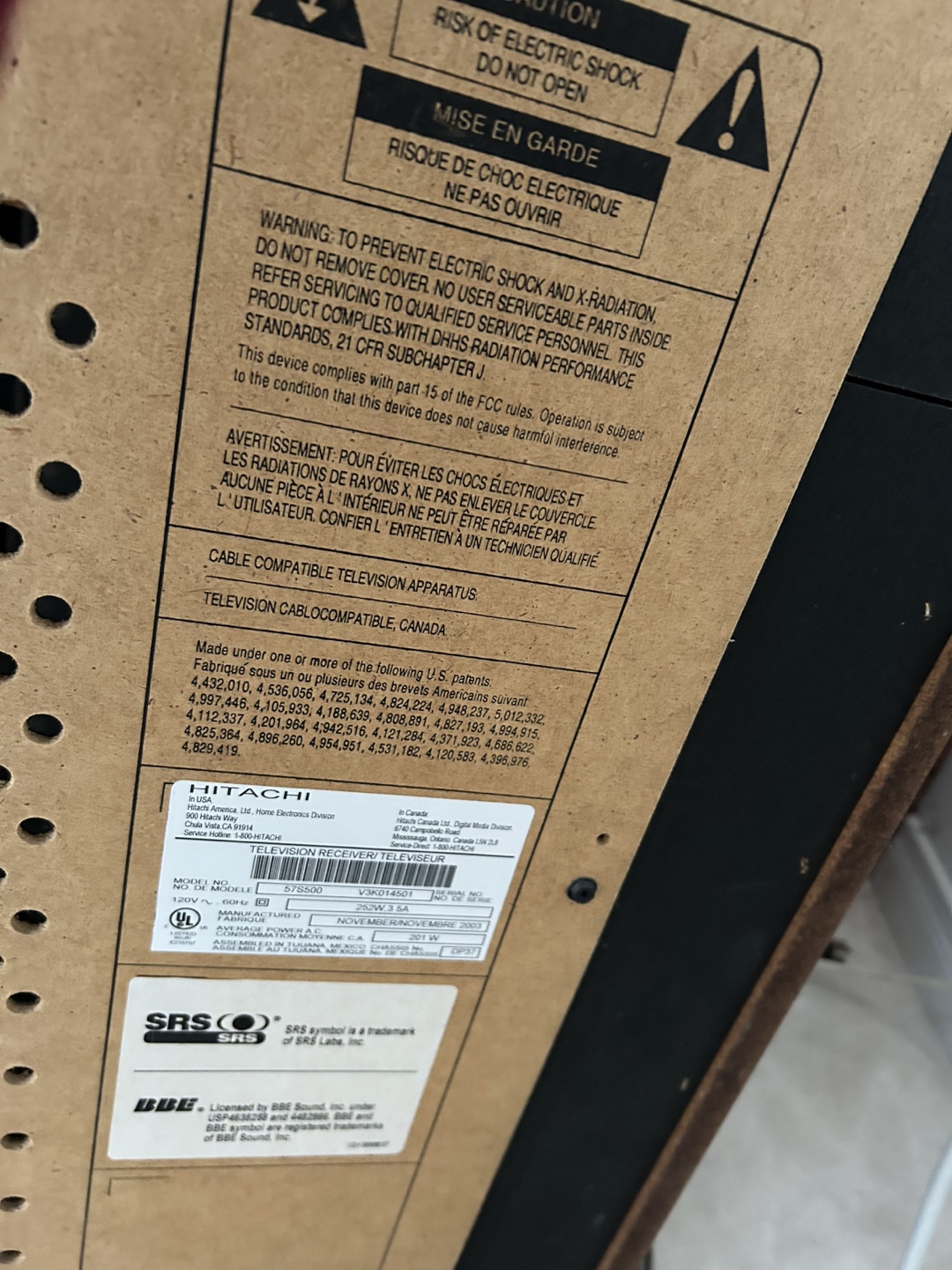 Free Hitachi Ultravision Digital Projection TV - photo 4