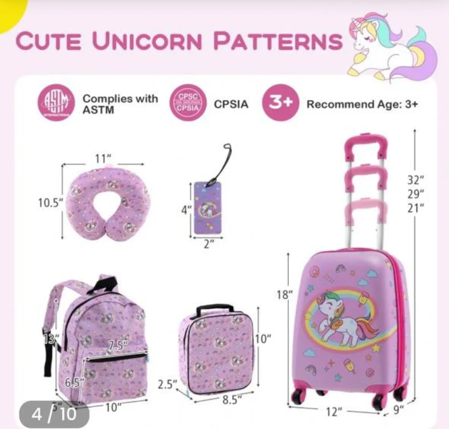 5 Piece Kids Luggage Set image indicator(3)