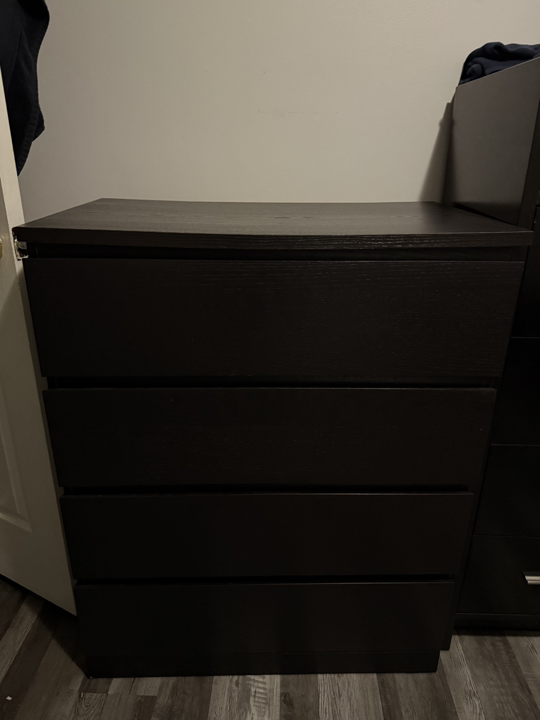 IKEA MALM 4-Drawer Chest - Black-Brown