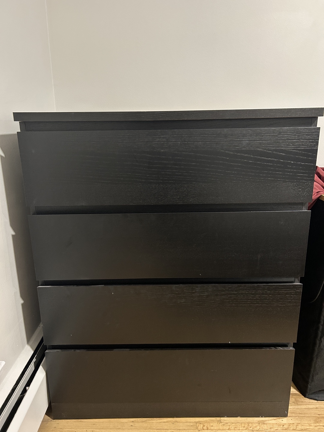 Black IKEA MALM 4-Drawer Chest