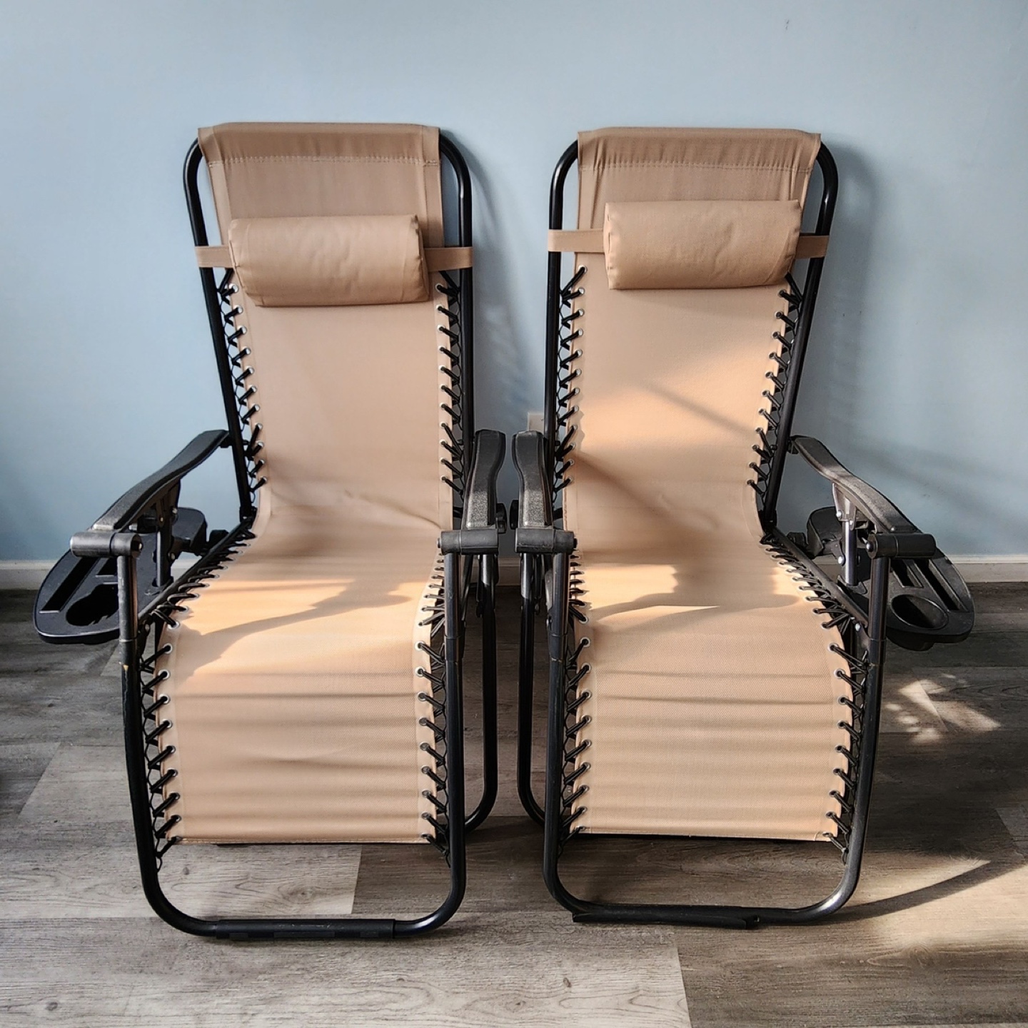 Pair of Relaxing Zero Gravity Chairs with Cup Holders