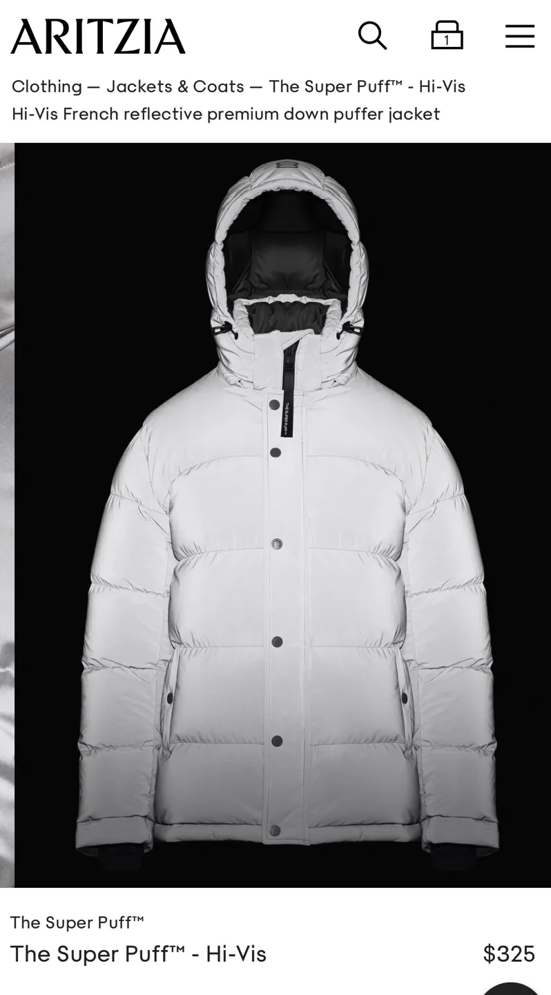 Aritzia Super Puff Hi-Vis Reflective Down Puffer Jacket image indicator(3)