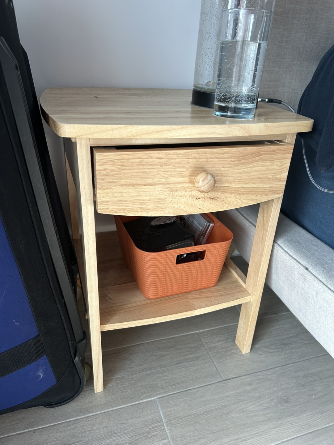 Wooden Nightstand with Drawer