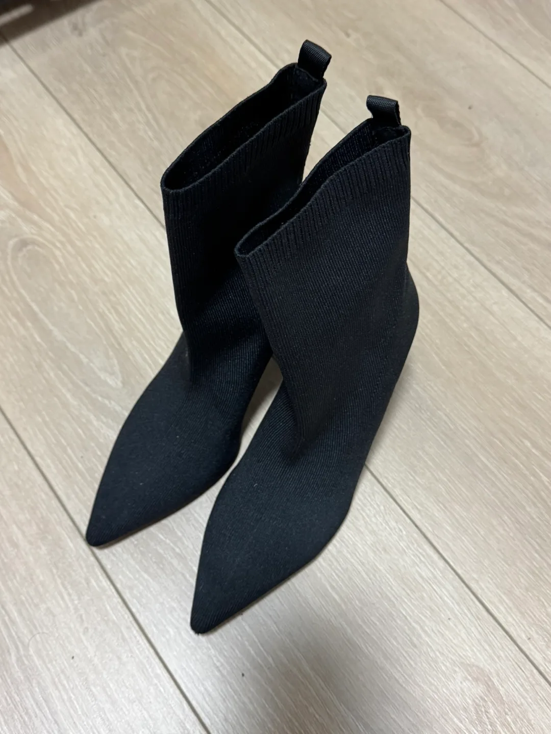 Zara Black Knit Sock Boots - Size 7 image indicator(2)
