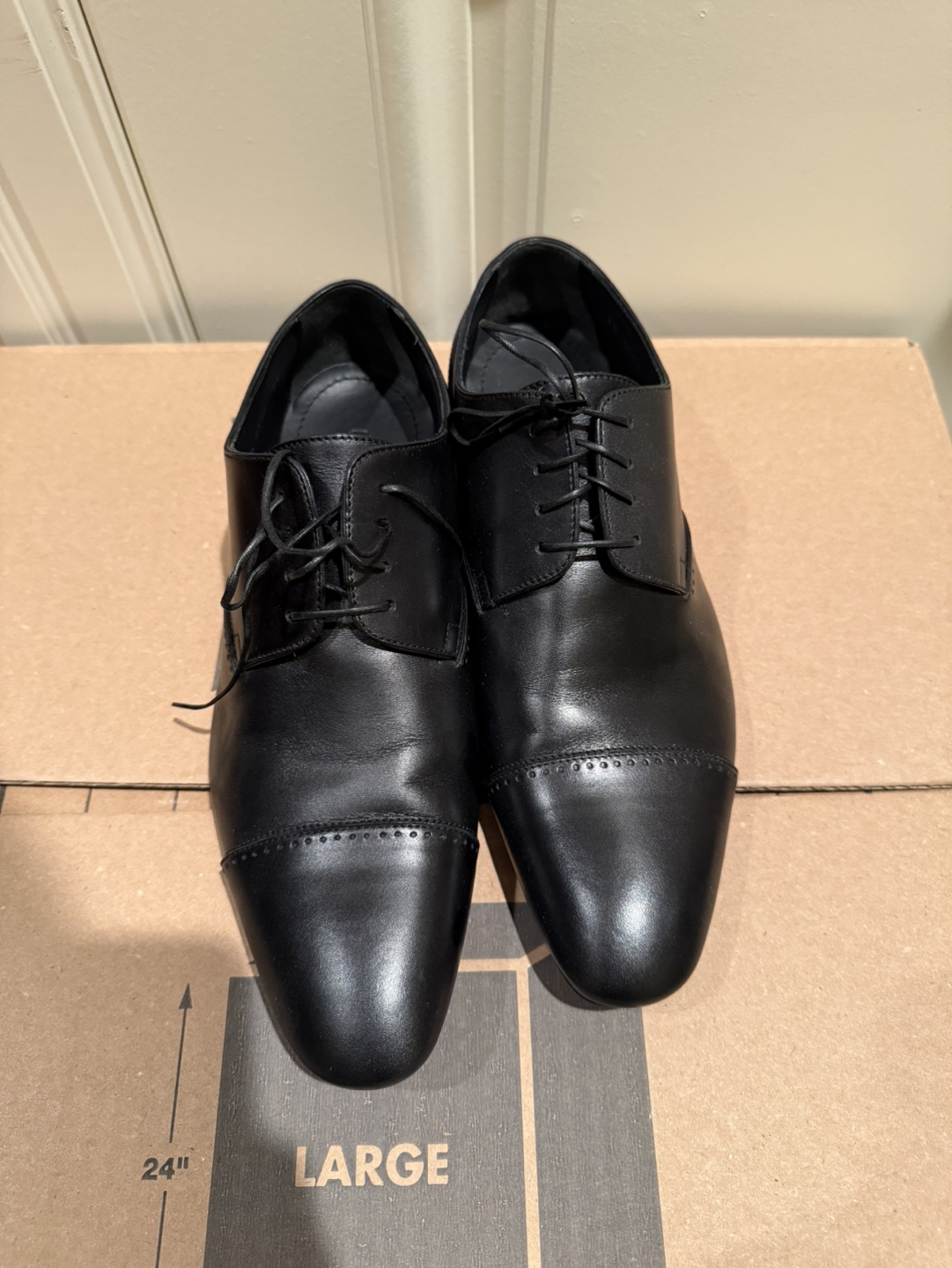 Louis Vuitton Men's Black Leather Derby Shoes - US 6.5 - photo 3