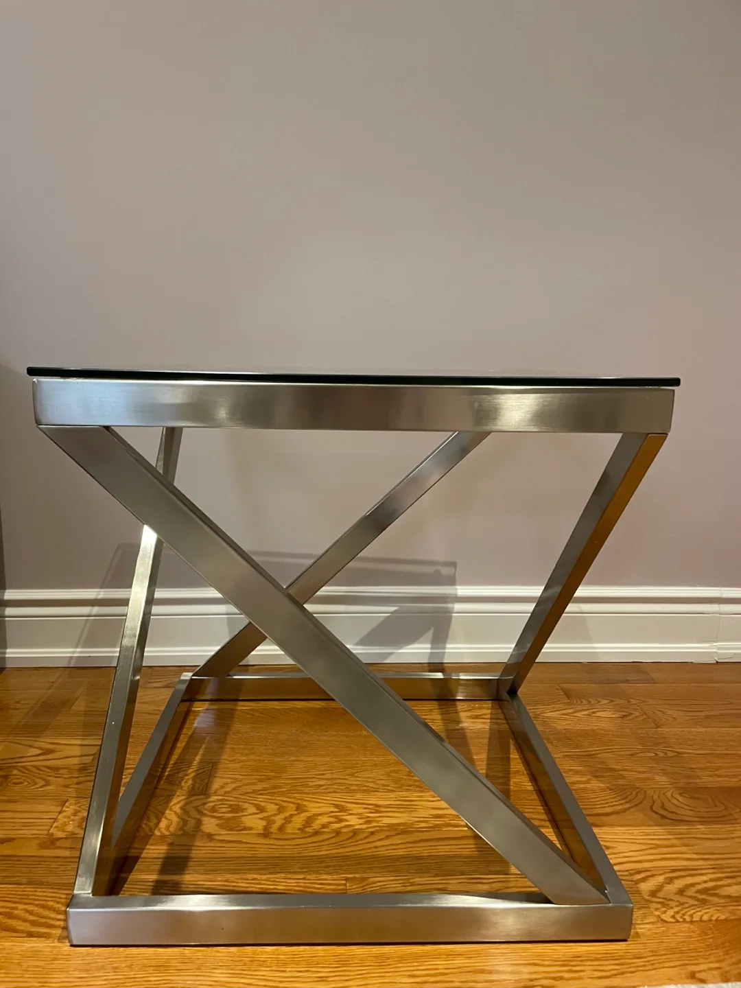Modern Glass and Metal Side Table image indicator(2)