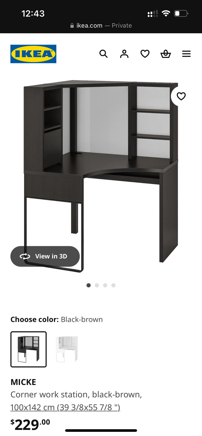 IKEA MICKE Corner Workstation & BILLY Bookcase - Black-Brown - photo 5