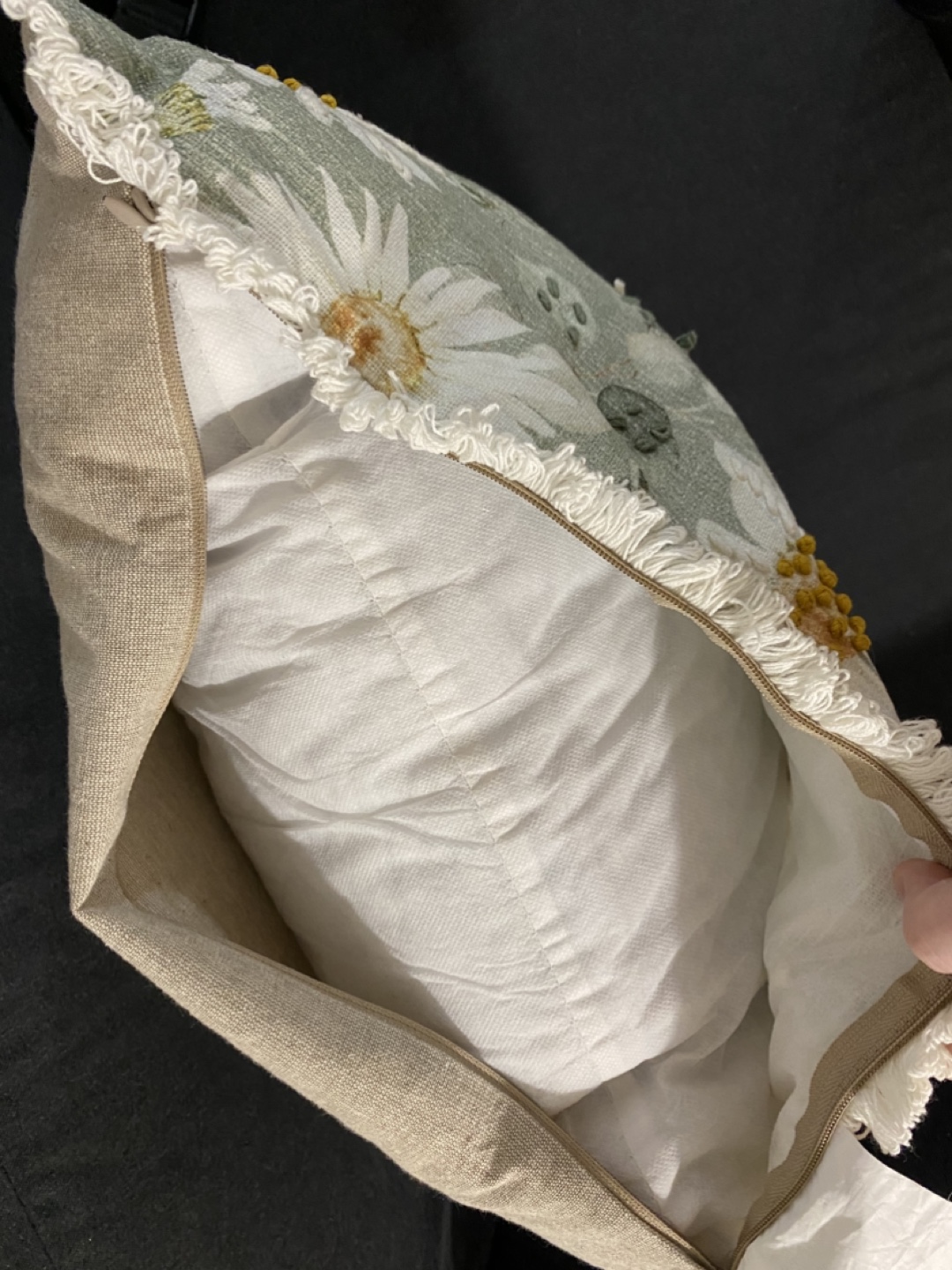 Set of 2 Hand Embroidered Throw Pillows with Fringe - photo 4