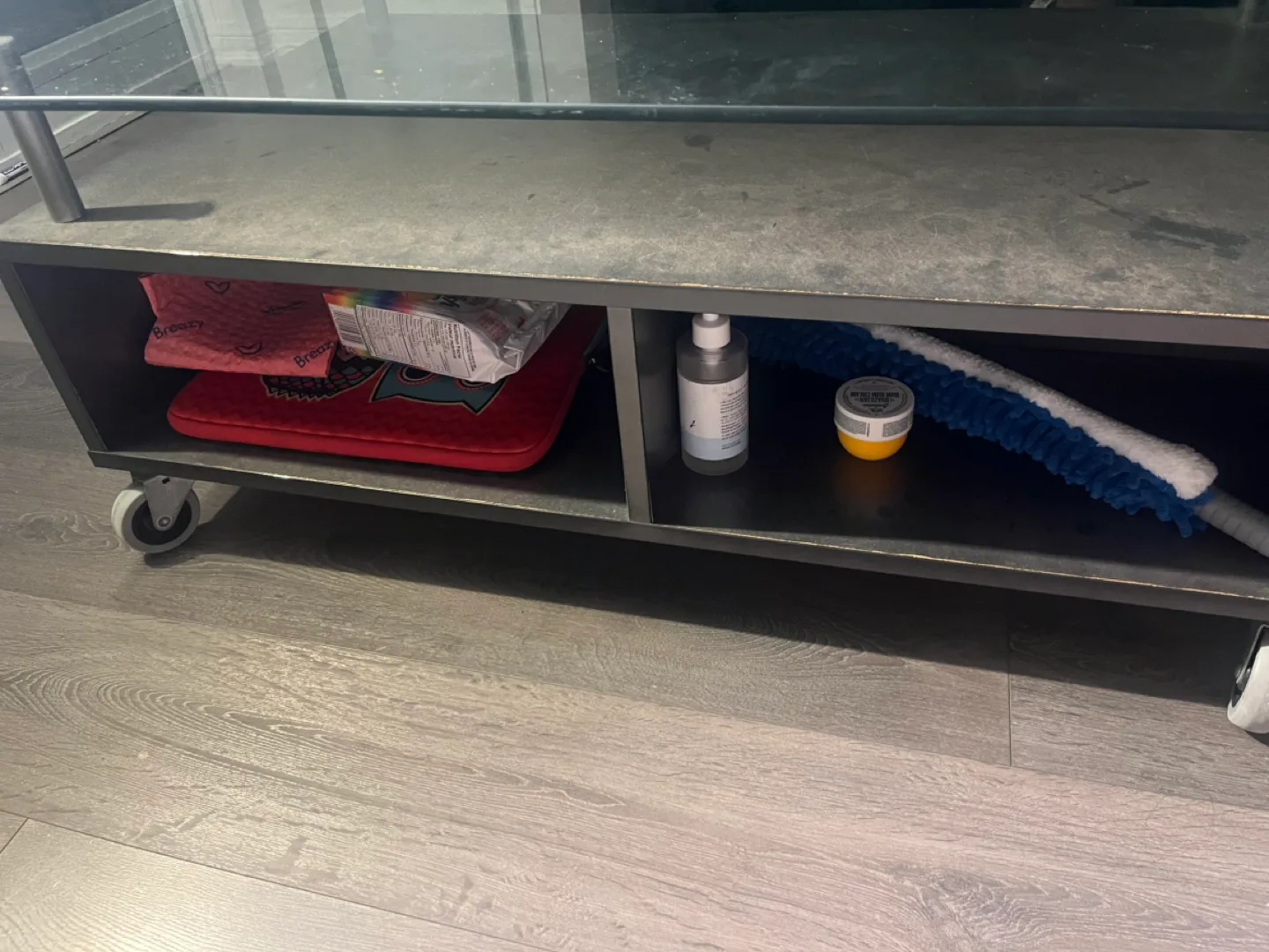 Glass Top Coffee Table on Wheels image indicator(3)