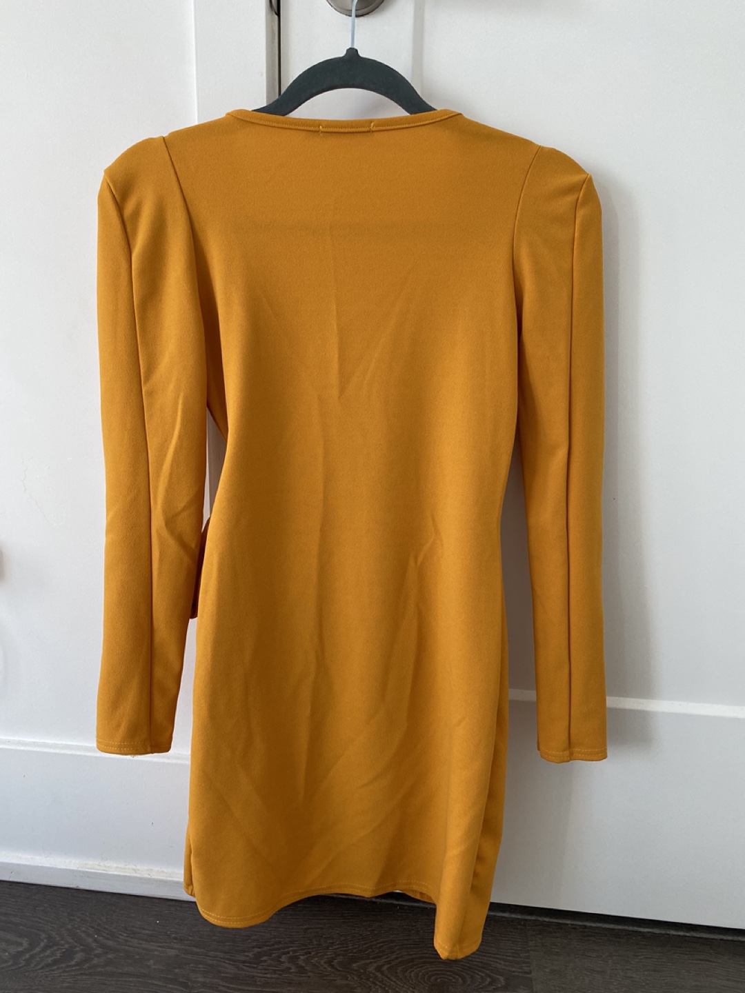 Boohoo Mustard Yellow Wrap Mini Dress Size UK 6 - photo 5
