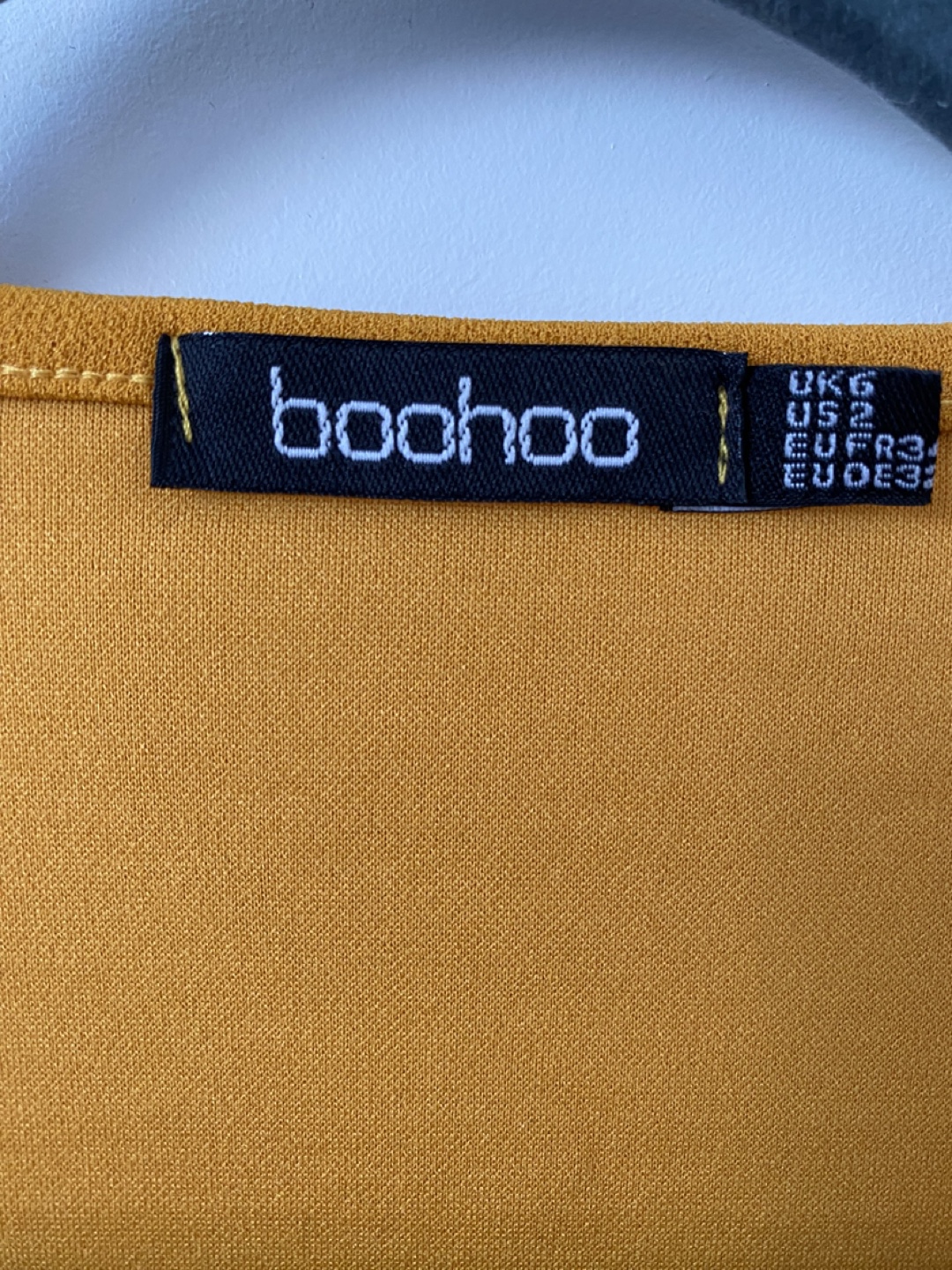 Boohoo Mustard Yellow Wrap Mini Dress Size UK 6 - photo 3