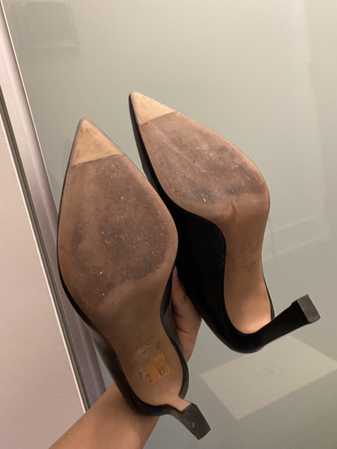Stuart Weitzman Black Leather Pointed Toe Mules - photo 3