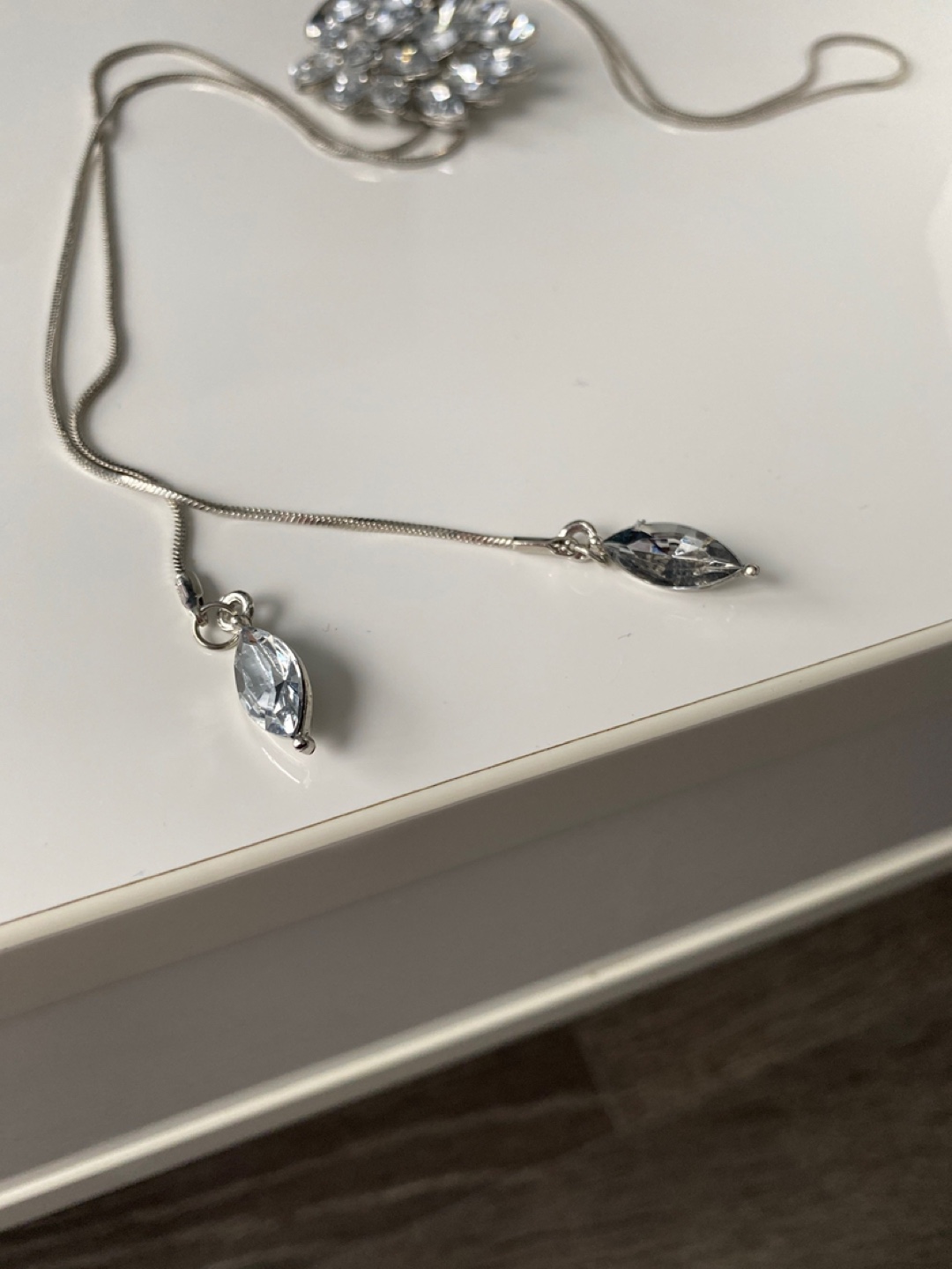 Louise Elliot Elegant Swan Lariat Necklace with Clear Crystals - photo 5