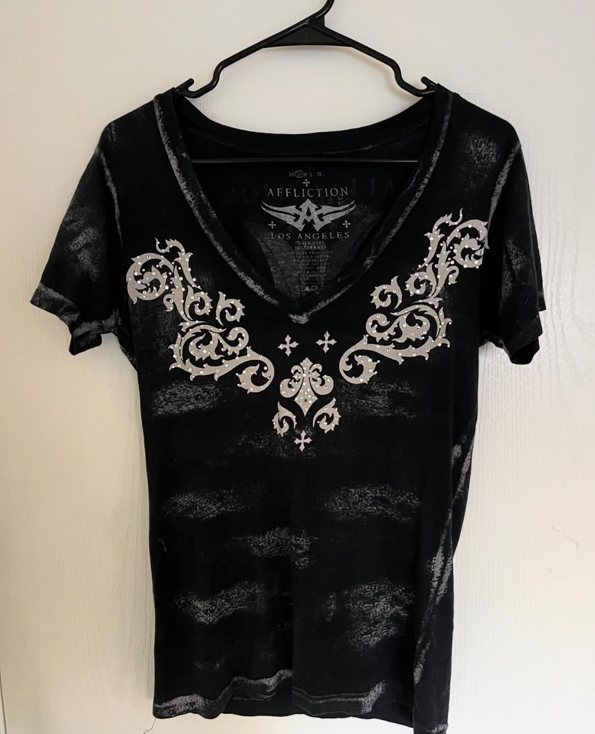 Affliction Women's Black Graphic T-Shirt