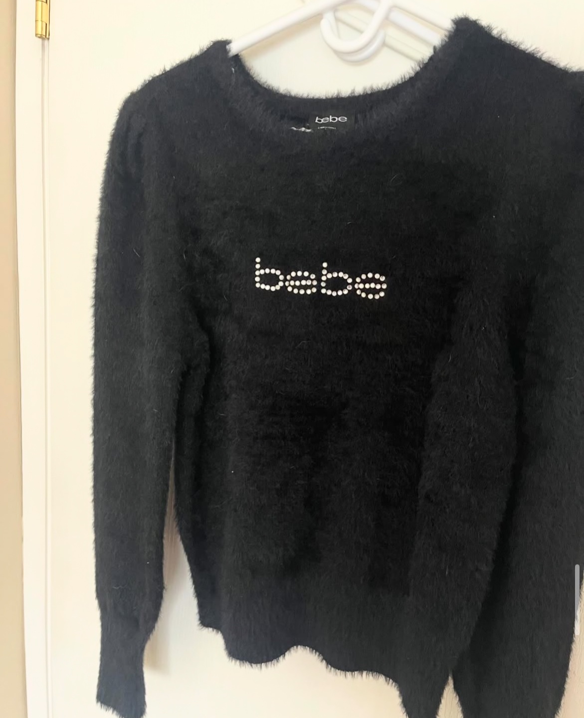 Bebe Black Fuzzy Sweater