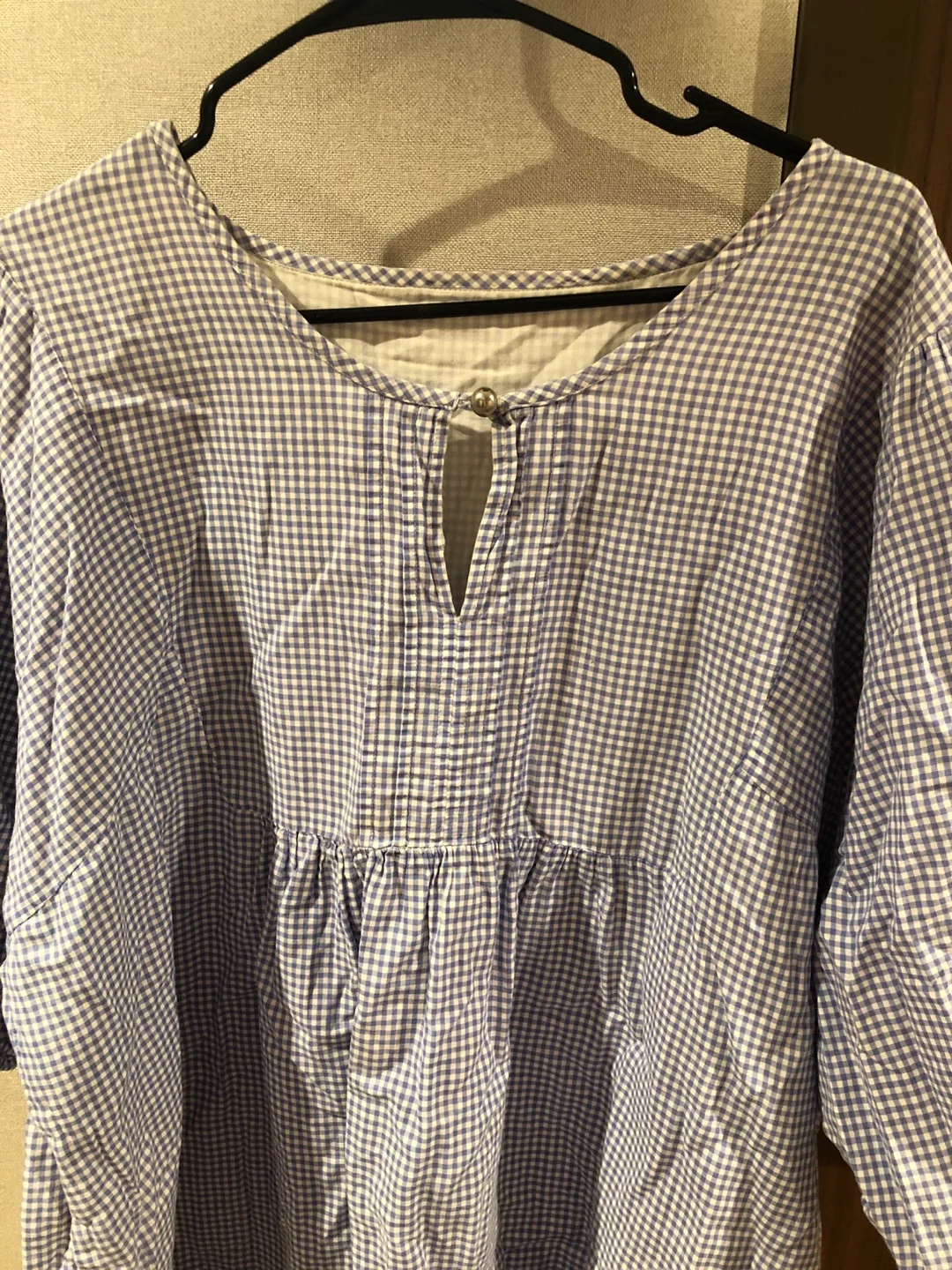 Blue Gingham Blouse ( free shipping conditionally) image indicator(2)