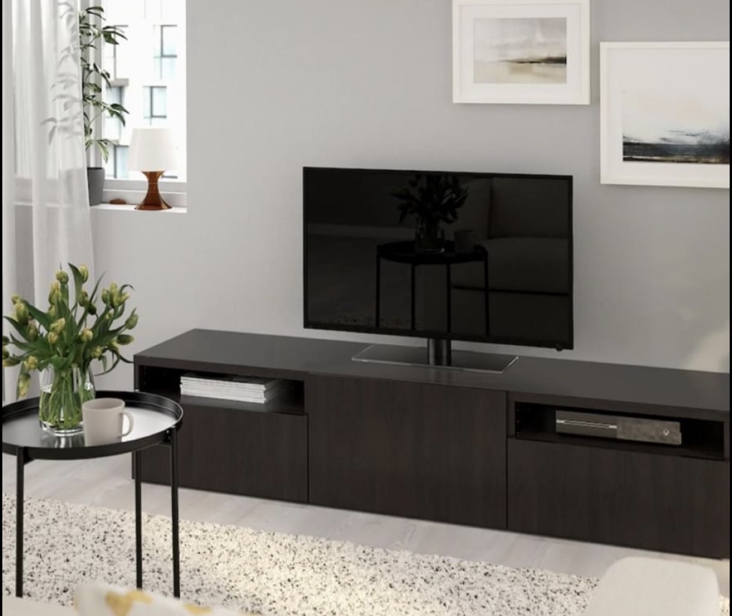 IKEA BESTÅ TV Bench - Black-Brown - photo 4