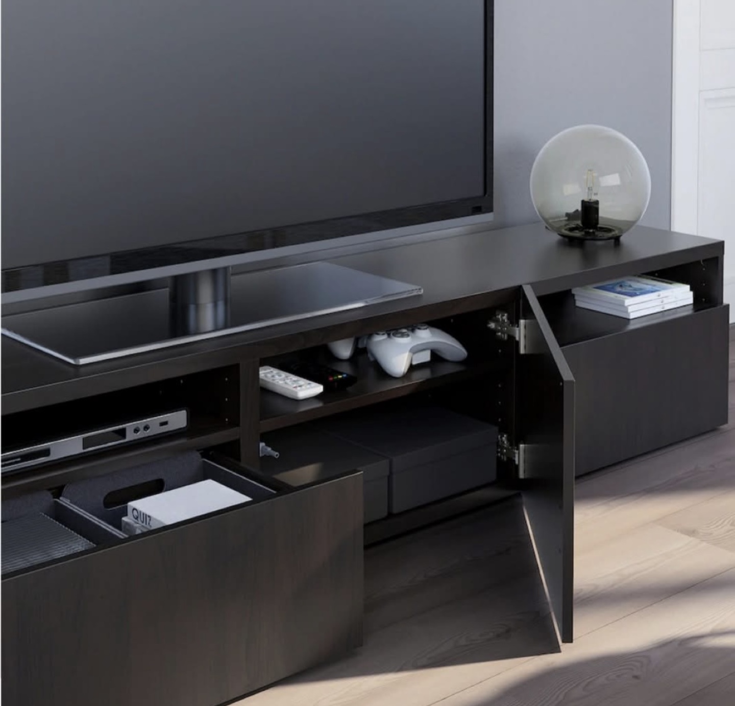 IKEA BESTÅ TV Bench - Black-Brown - photo 2
