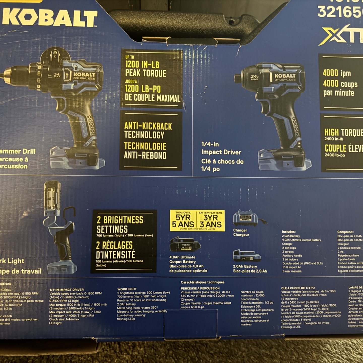 Kobalt 24V Max 3-Tool Brushless Combo Kit