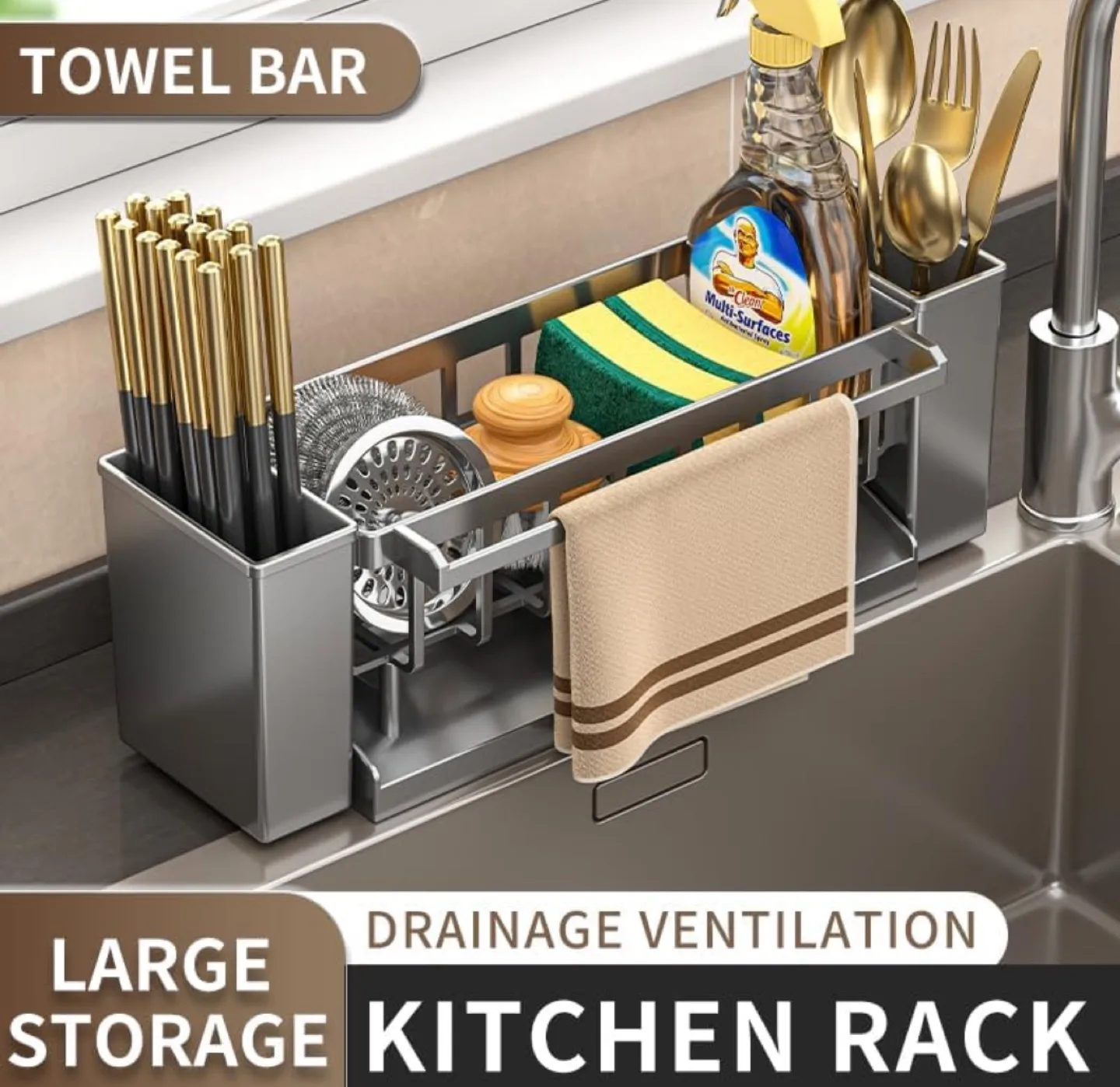 Over-the-Sink Kitchen Dish Drying Rack Organizer image indicator(2)