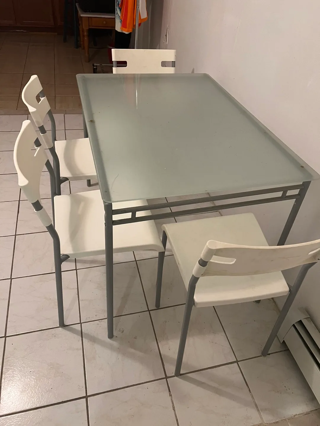 Glass-Top Dining Table Set with 4 Chairs image indicator(2)