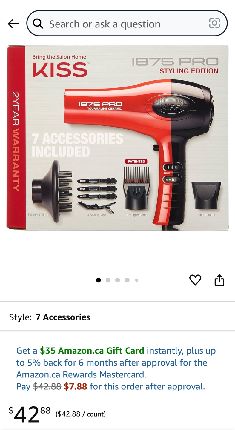 KISS 1875Pro Styling Edition Hair Dryer with 7 Accessories - photo 2