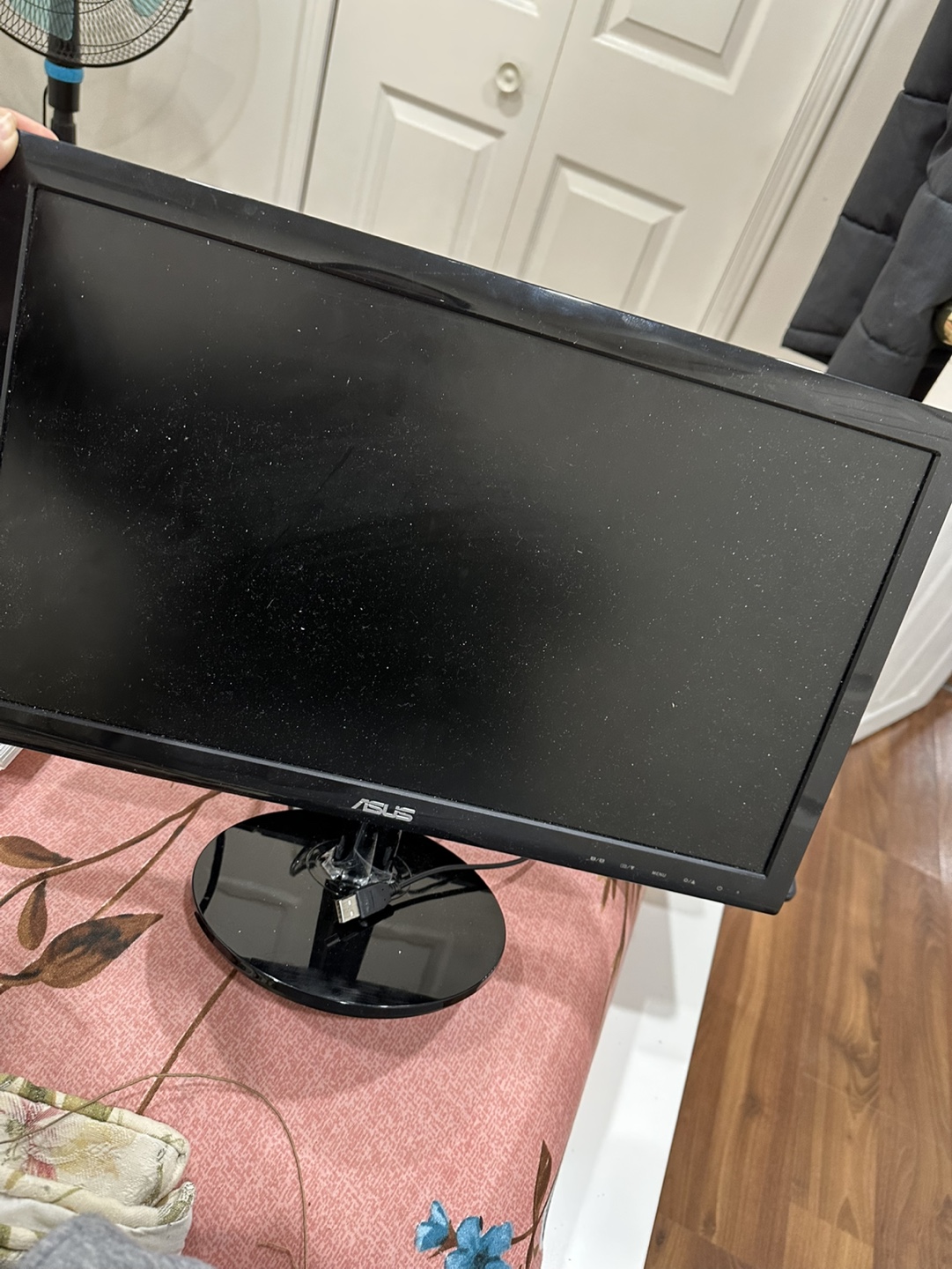 ASUS Computer Monitor and Dell Keyboard