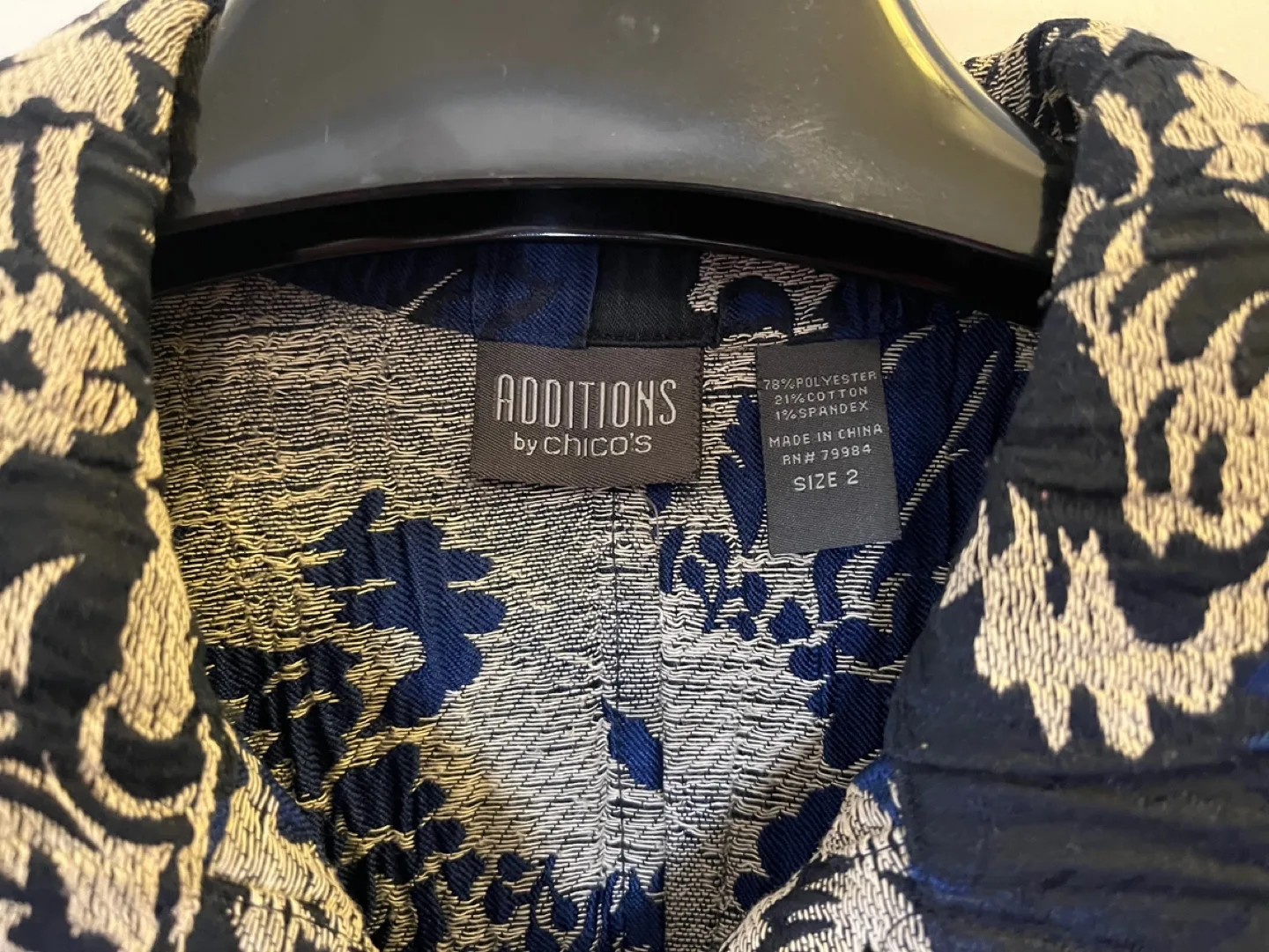 Chico's Additions Women's Blue Floral Jacket image indicator(5)