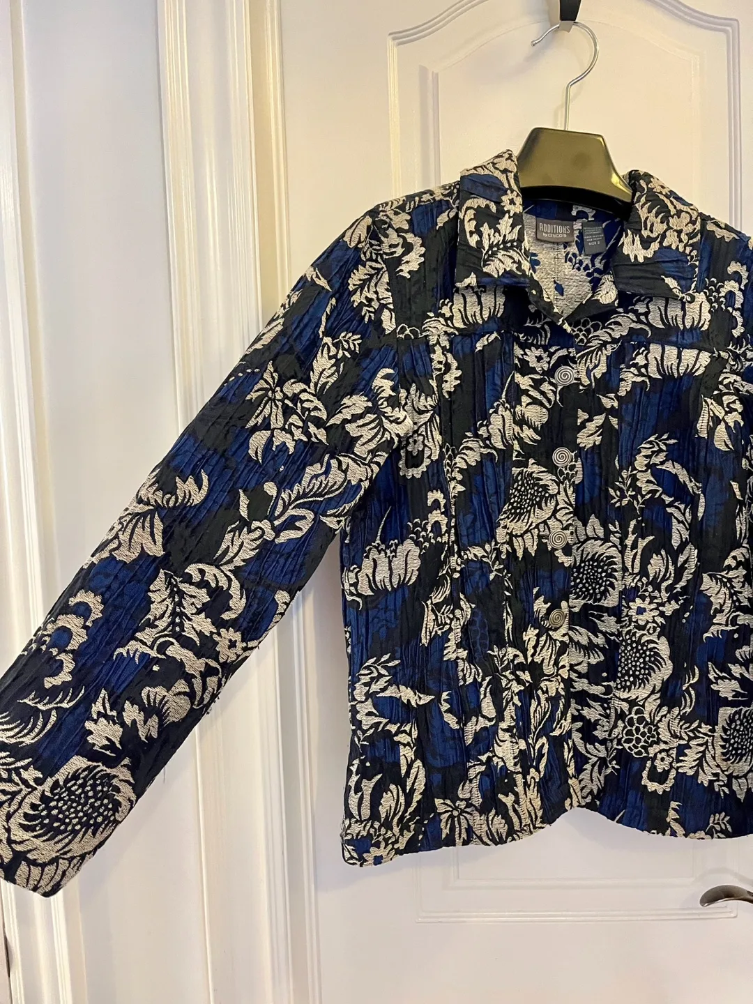 Chico's Additions Women's Blue Floral Jacket image indicator(3)