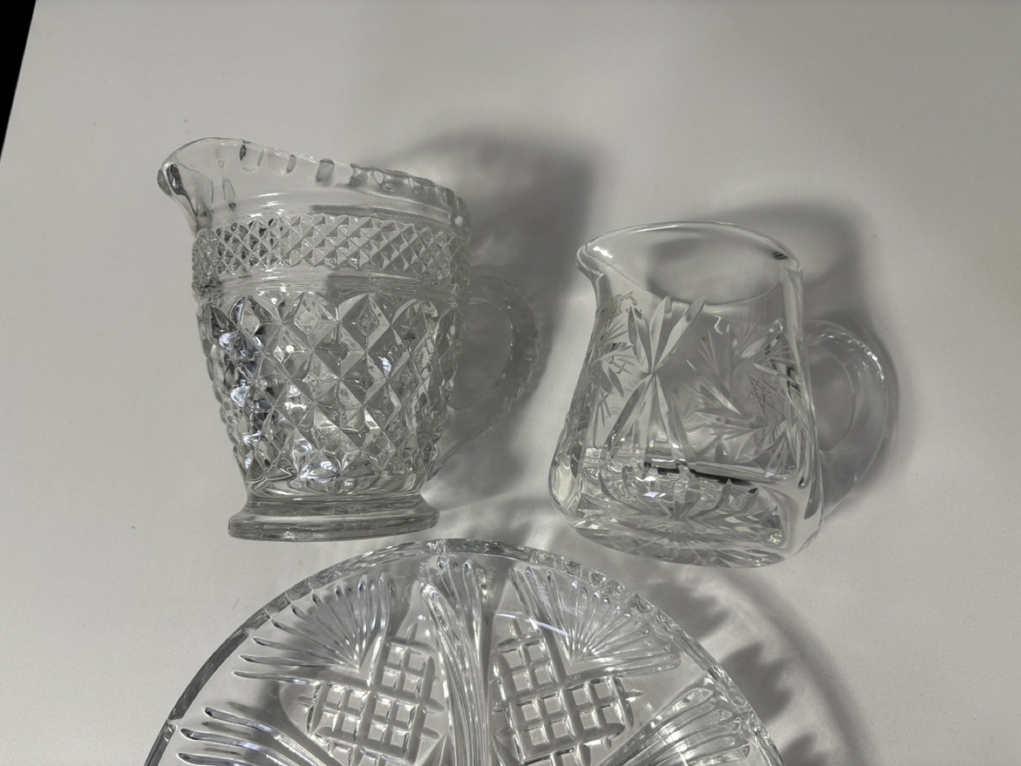 Crystal/Glass Creamer, dish and mini desert bowls - photo 5