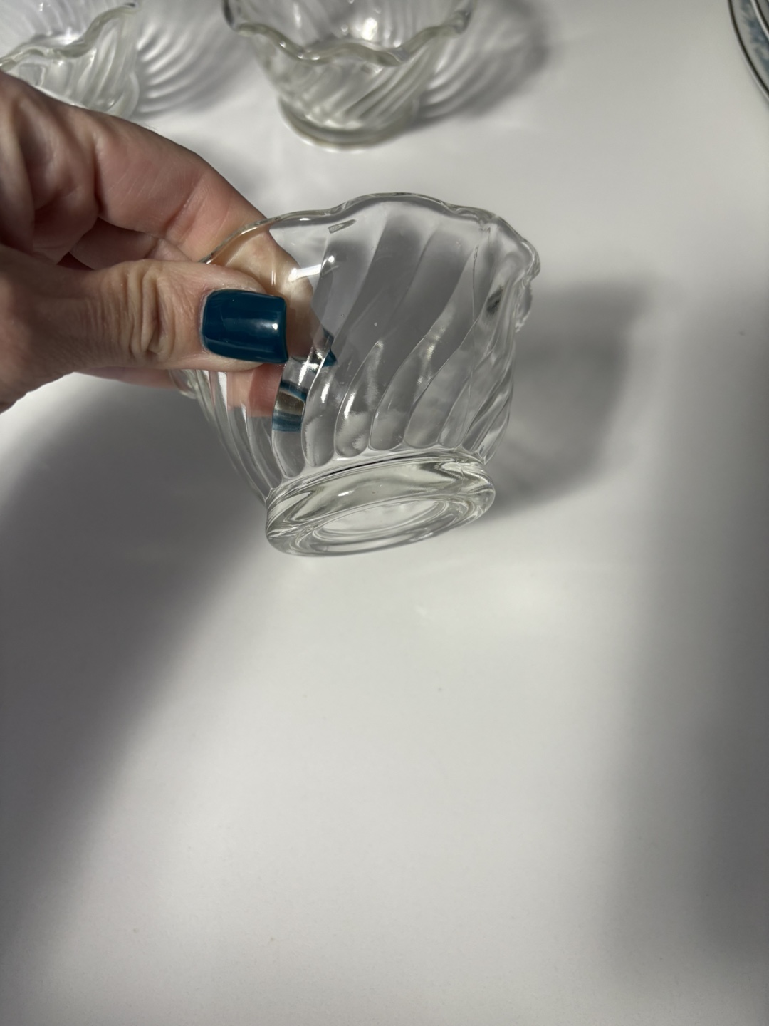 Crystal/Glass Creamer, dish and mini desert bowls - photo 3