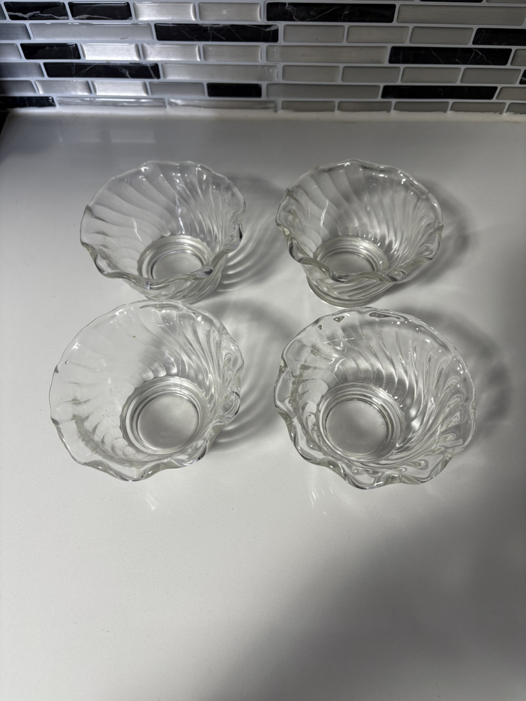 Crystal/Glass Creamer, dish and mini desert bowls - photo 2