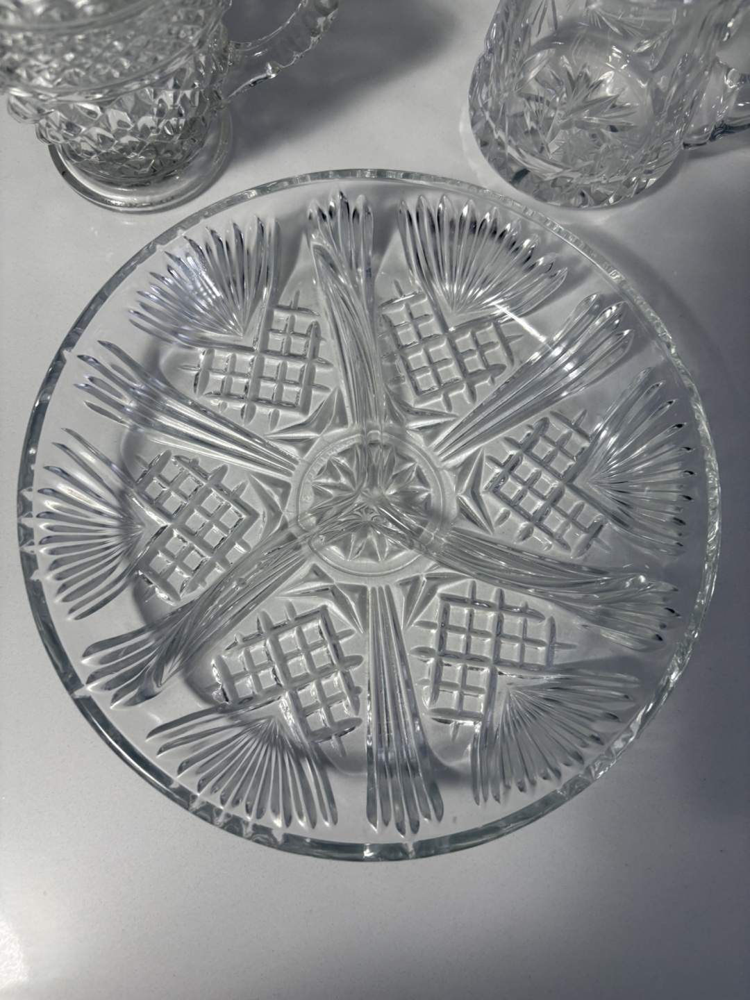 Crystal/Glass Creamer, dish and mini desert bowls - photo 4