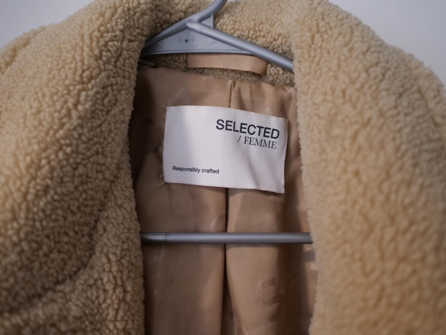SELECTED FEMME Beige Teddy Coat - photo 2