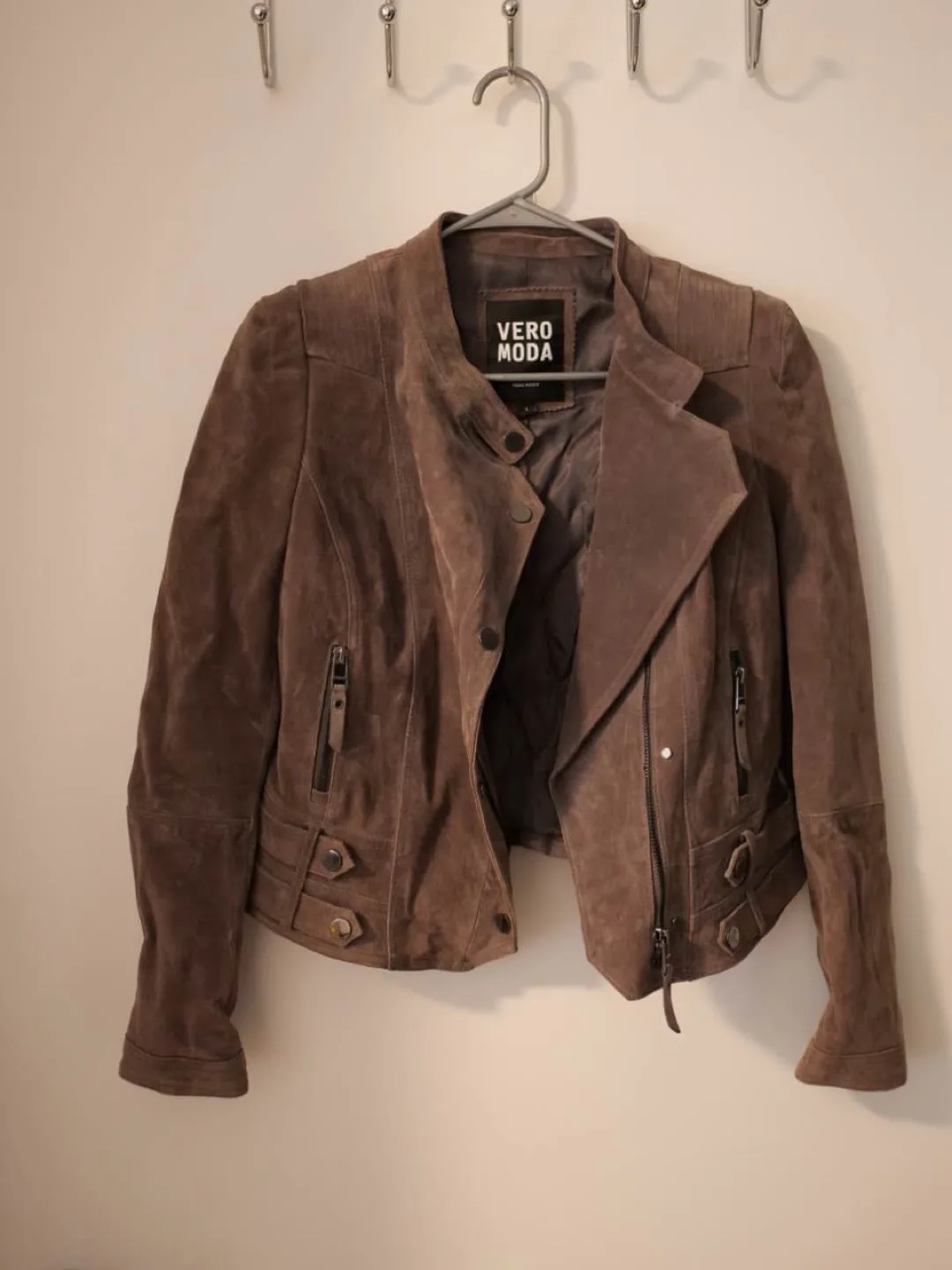 Vero Moda Brown Suede Jacket Size L thumbnail