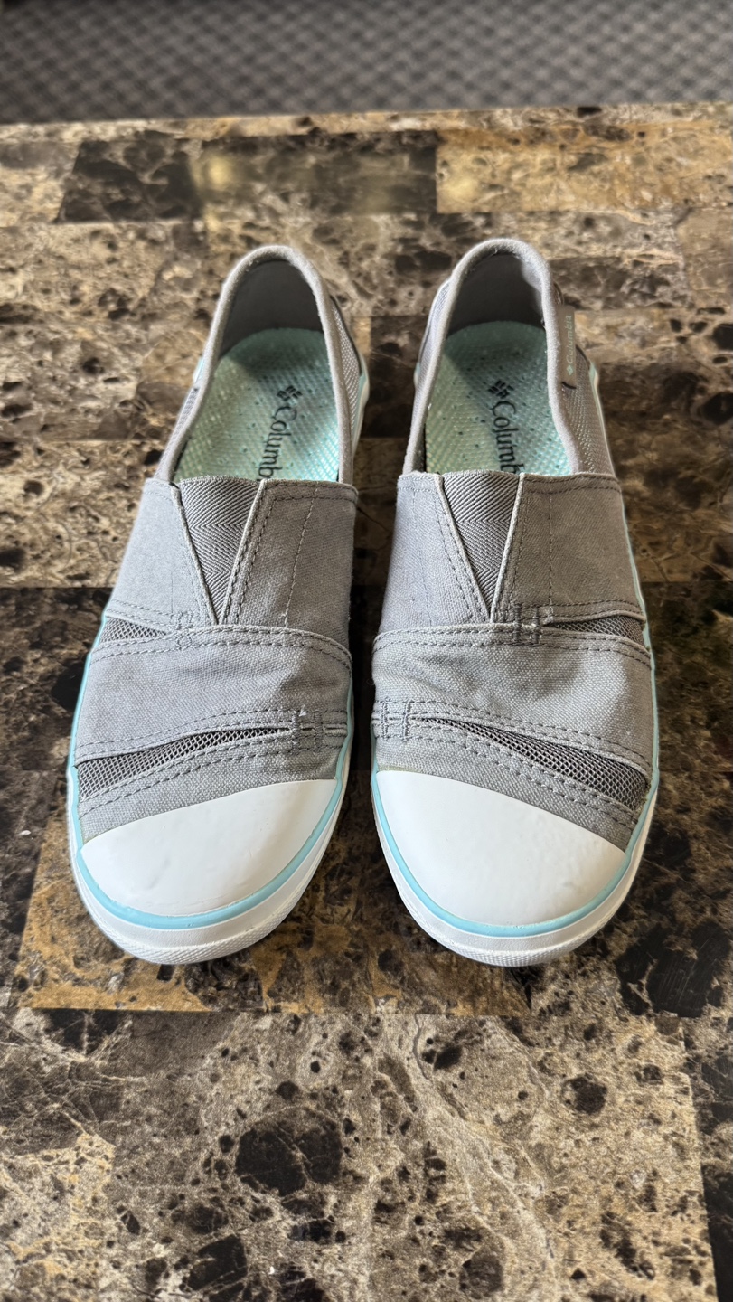 Columbia Youth Slip-On Sneakers - Grey/Aqua
