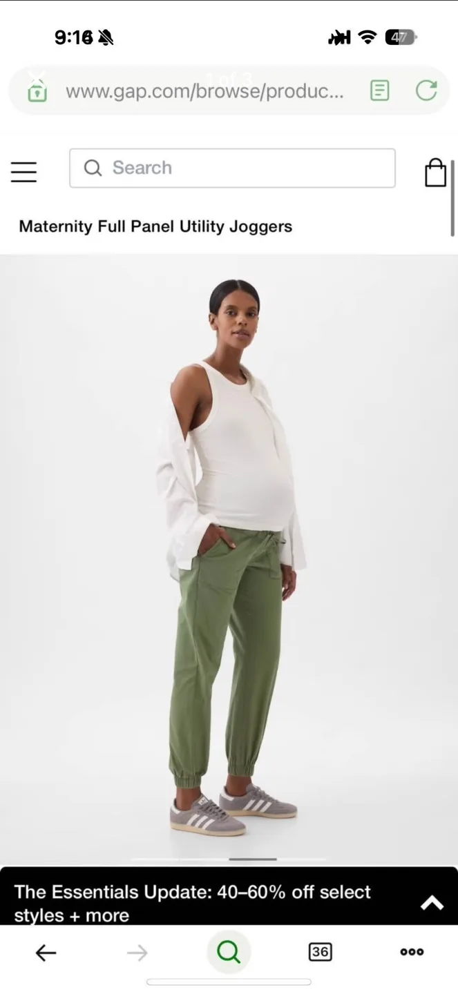Gap Maternity Full Panel Utility Joggers thumbnail