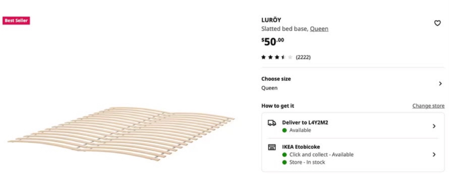 IKEA LURÖY Queen Slatted Bed Base - photo 3