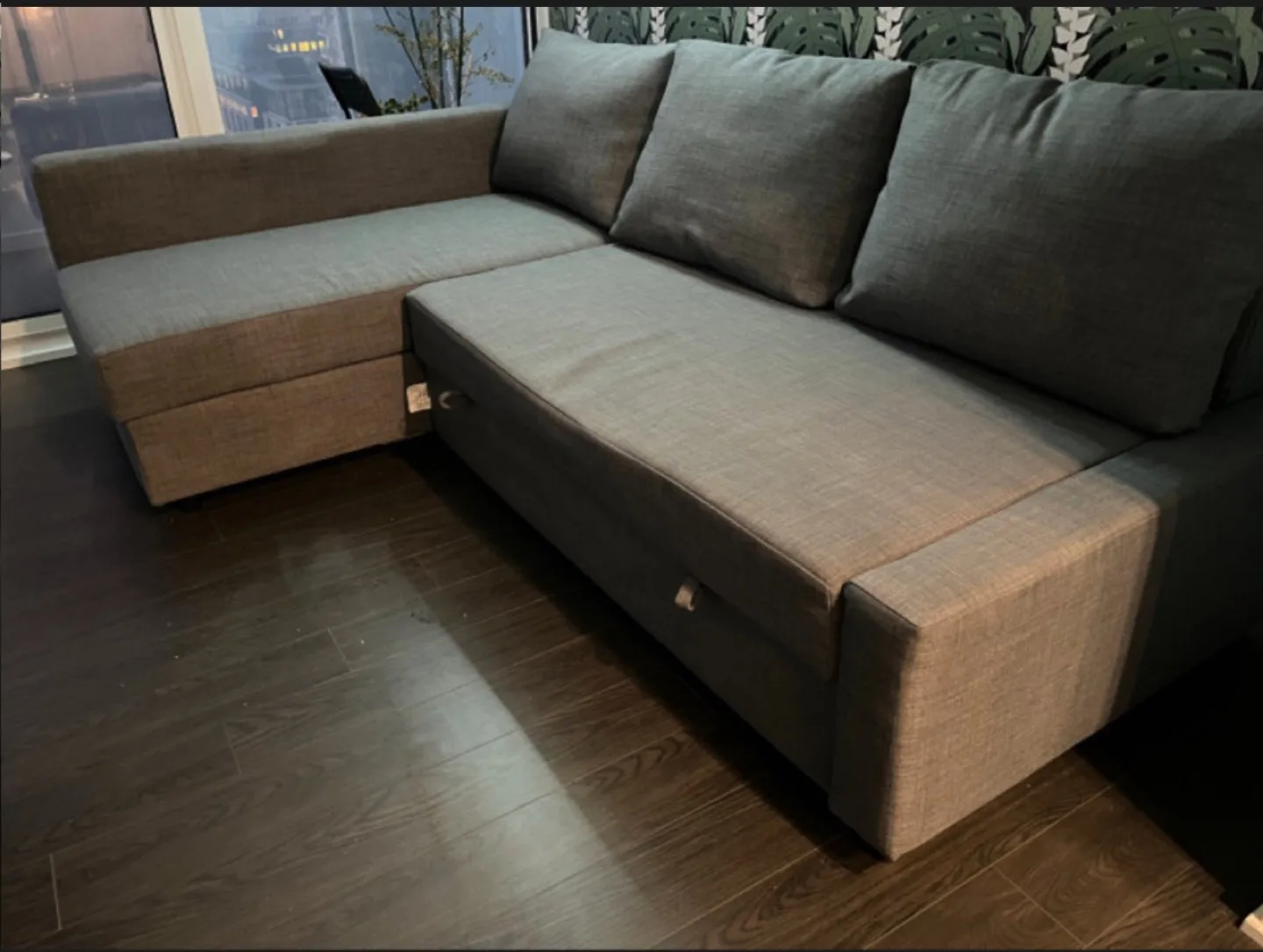 FREE DELIVERY• GREY SECTIONAL COUCH / SOFA BED w/STORAGE thumbnail