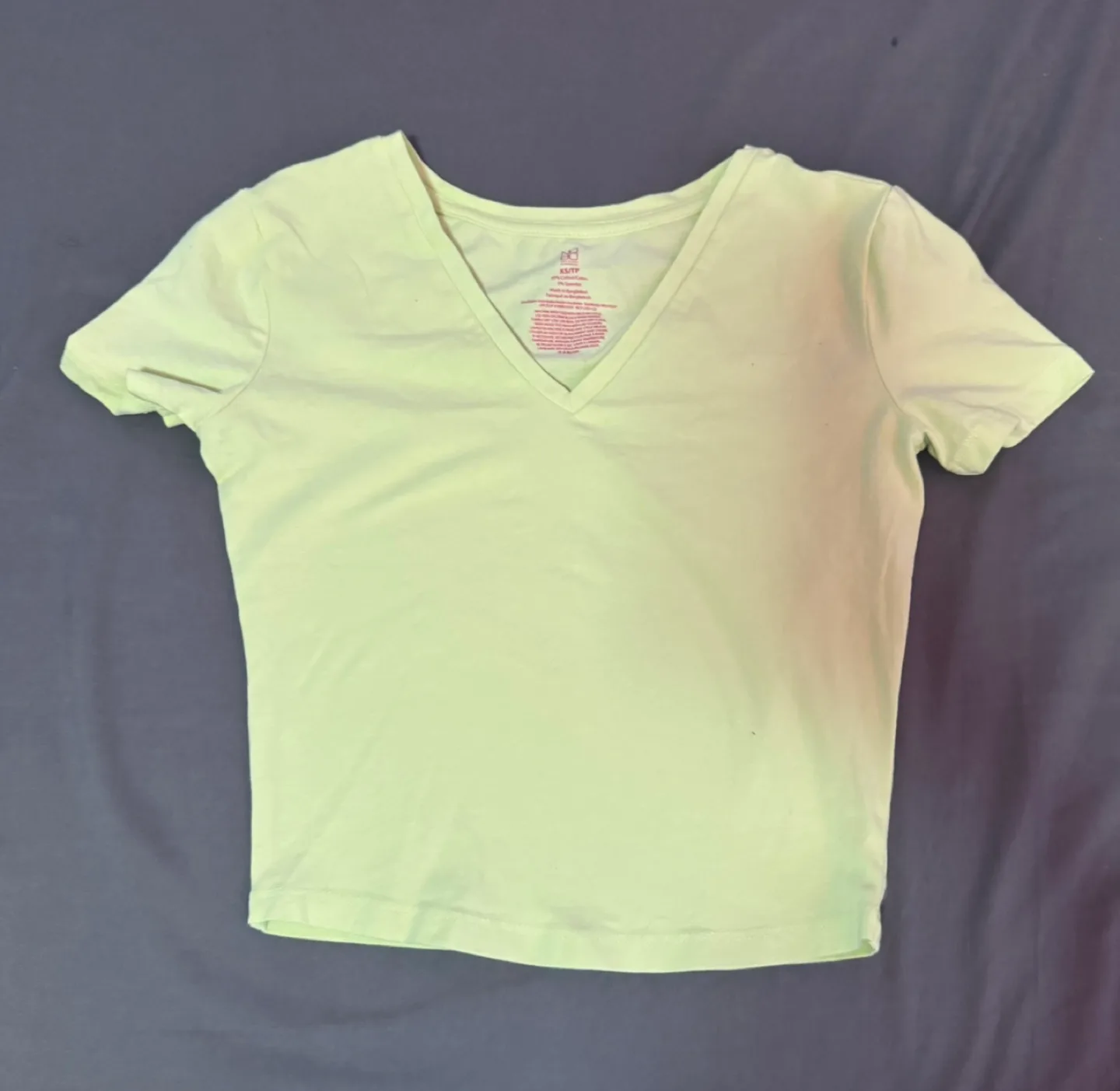 Lime Green V-Neck T-Shirt thumbnail