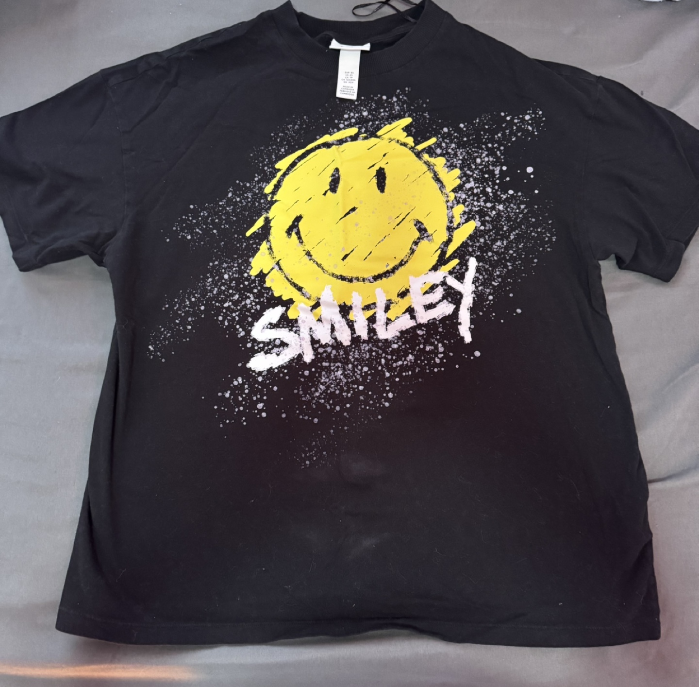 Black Smiley Face Graphic Tee
