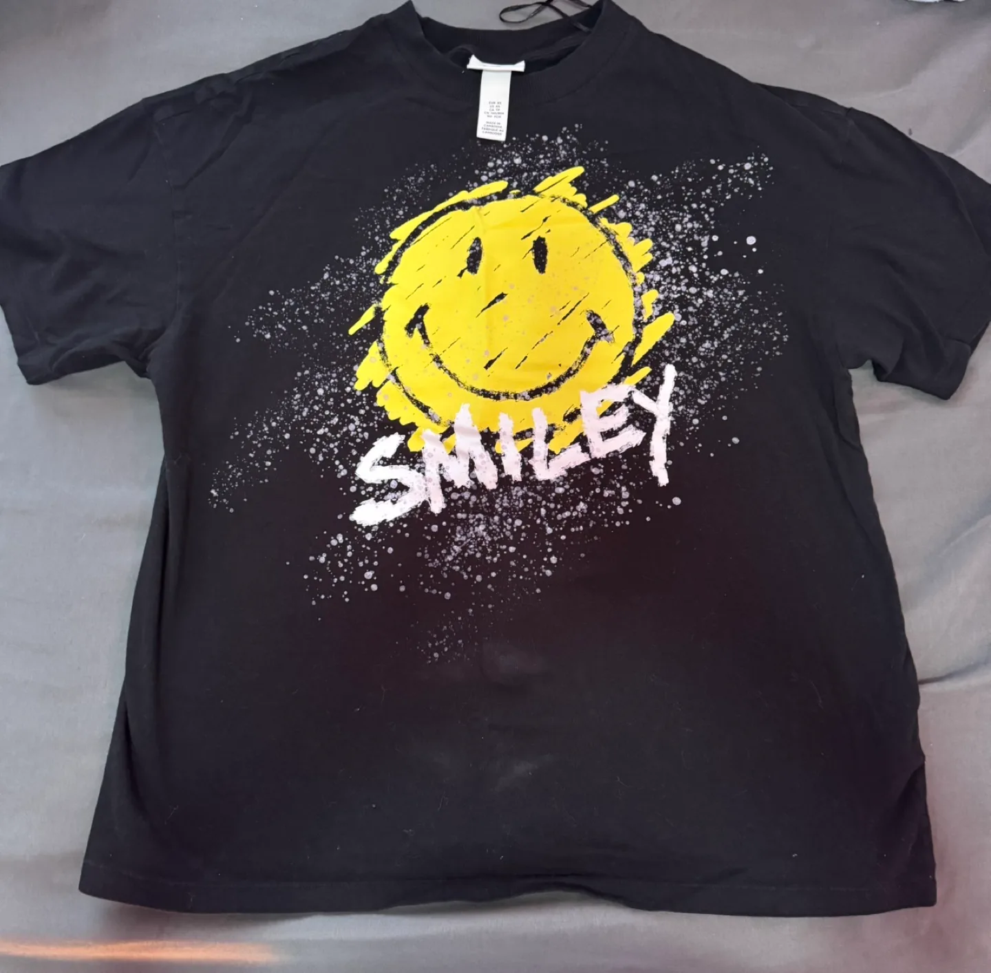 Black Smiley Face Graphic Tee thumbnail