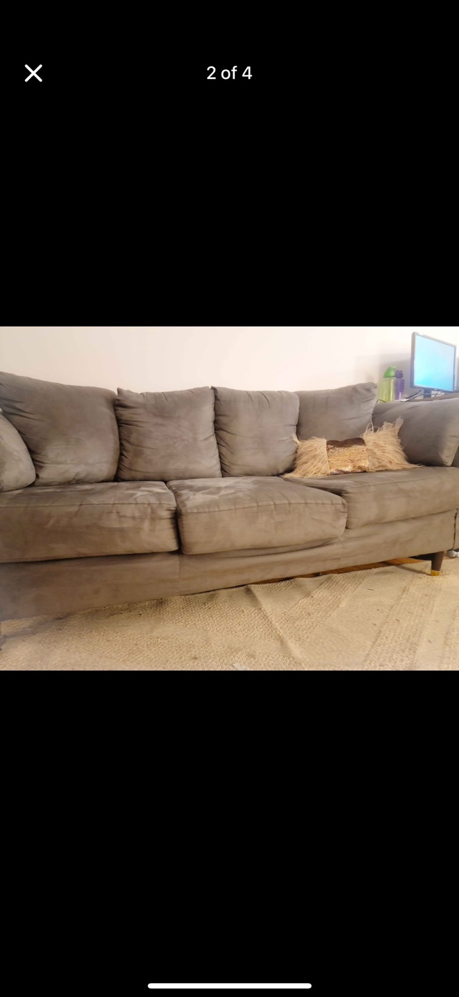 Grey Microfiber Sofa - photo 2