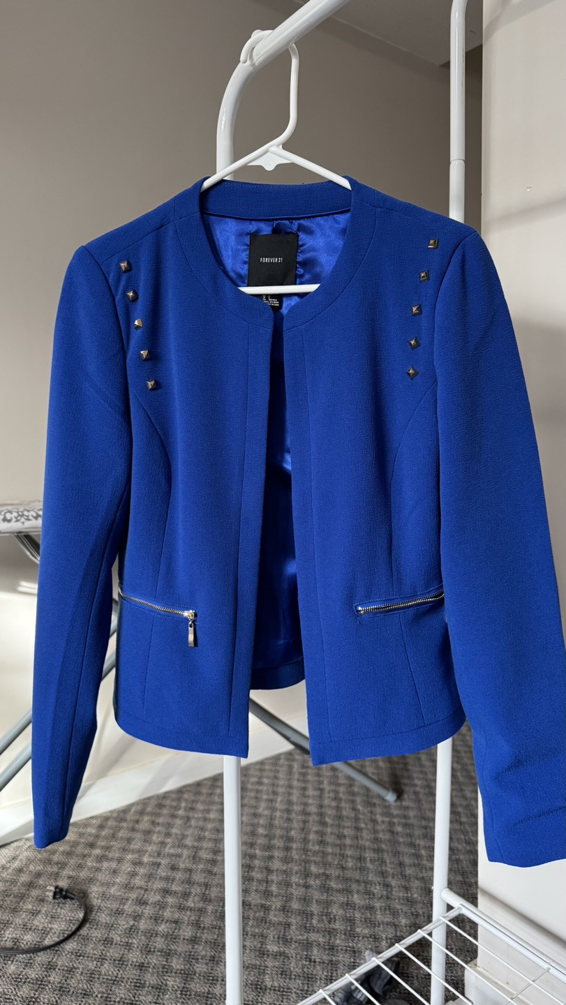 Forever 21 Cobalt Blue Studded Blazer