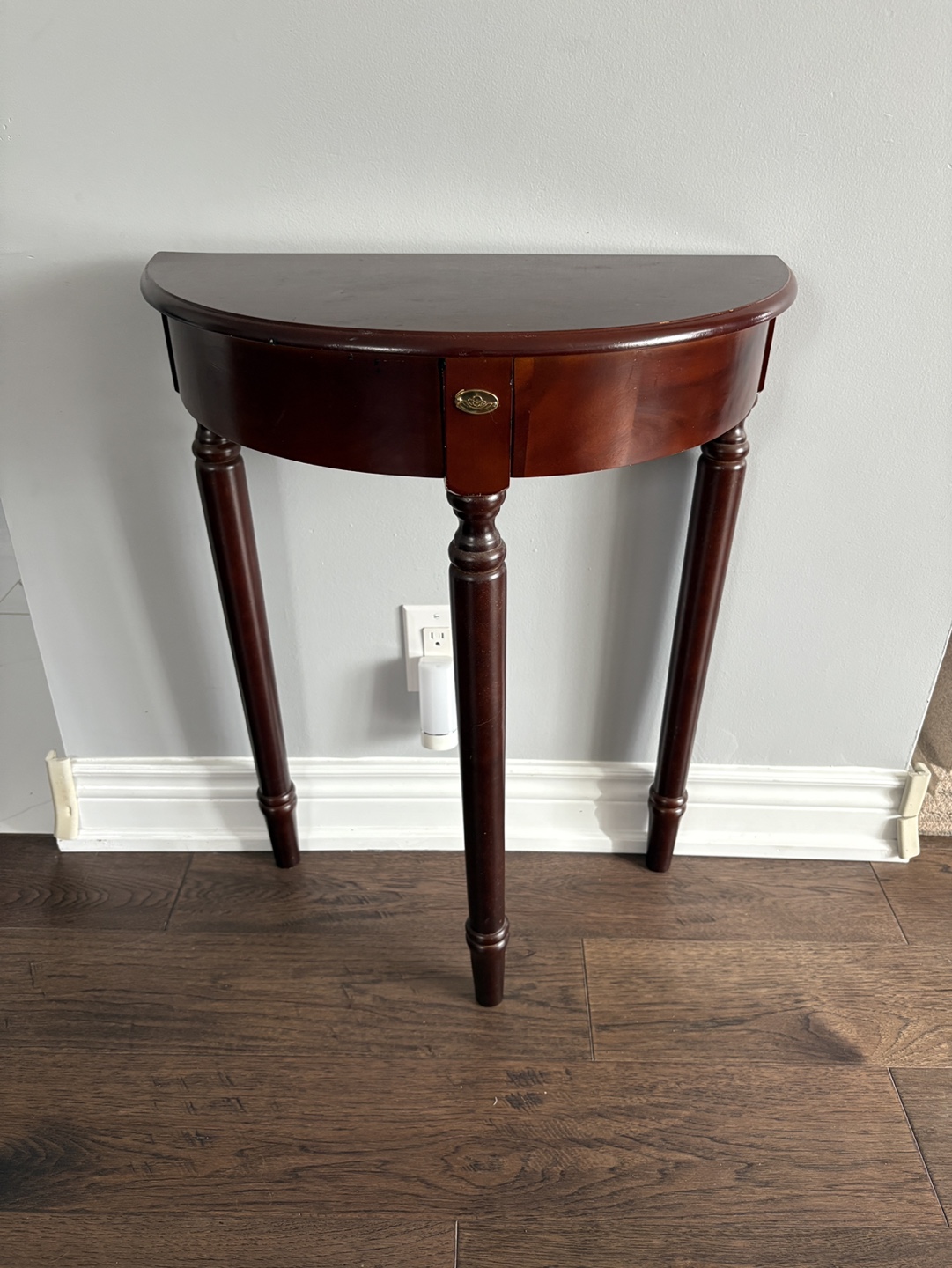 Dark Brown Wooden Half-Moon Console Table