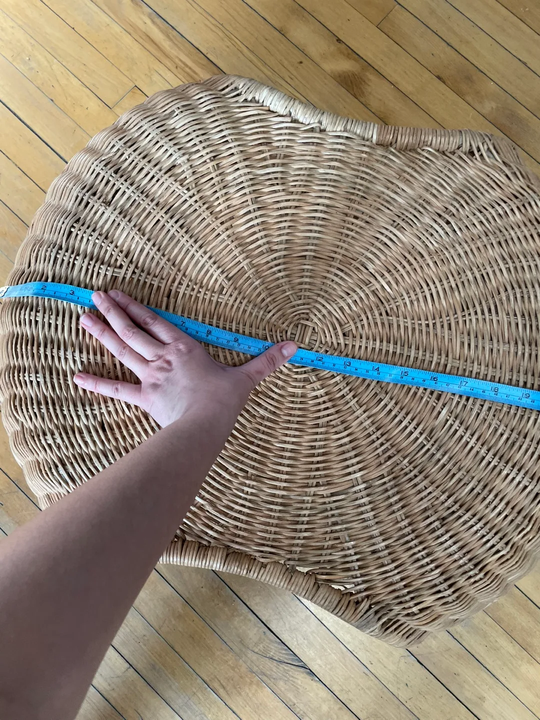 IKEA Modern Ottoman- Wicker and Metal Stool image indicator(4)