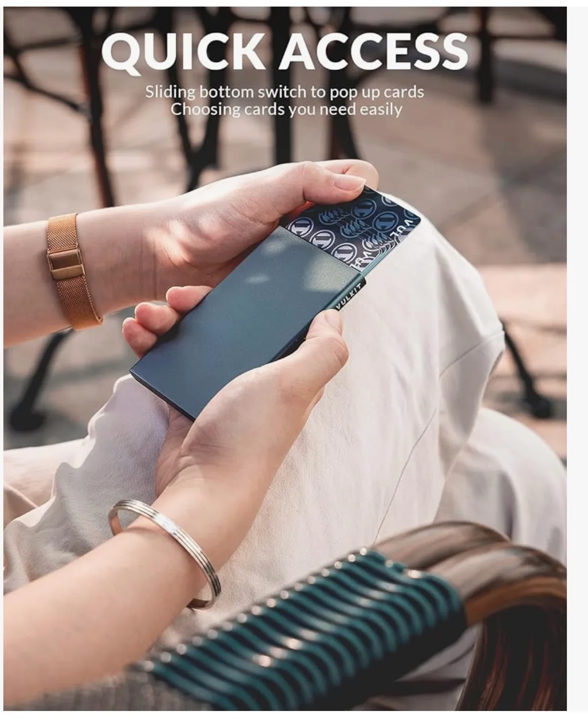 Vulkit RFID Blocking Aluminium Card Holder image indicator(3)
