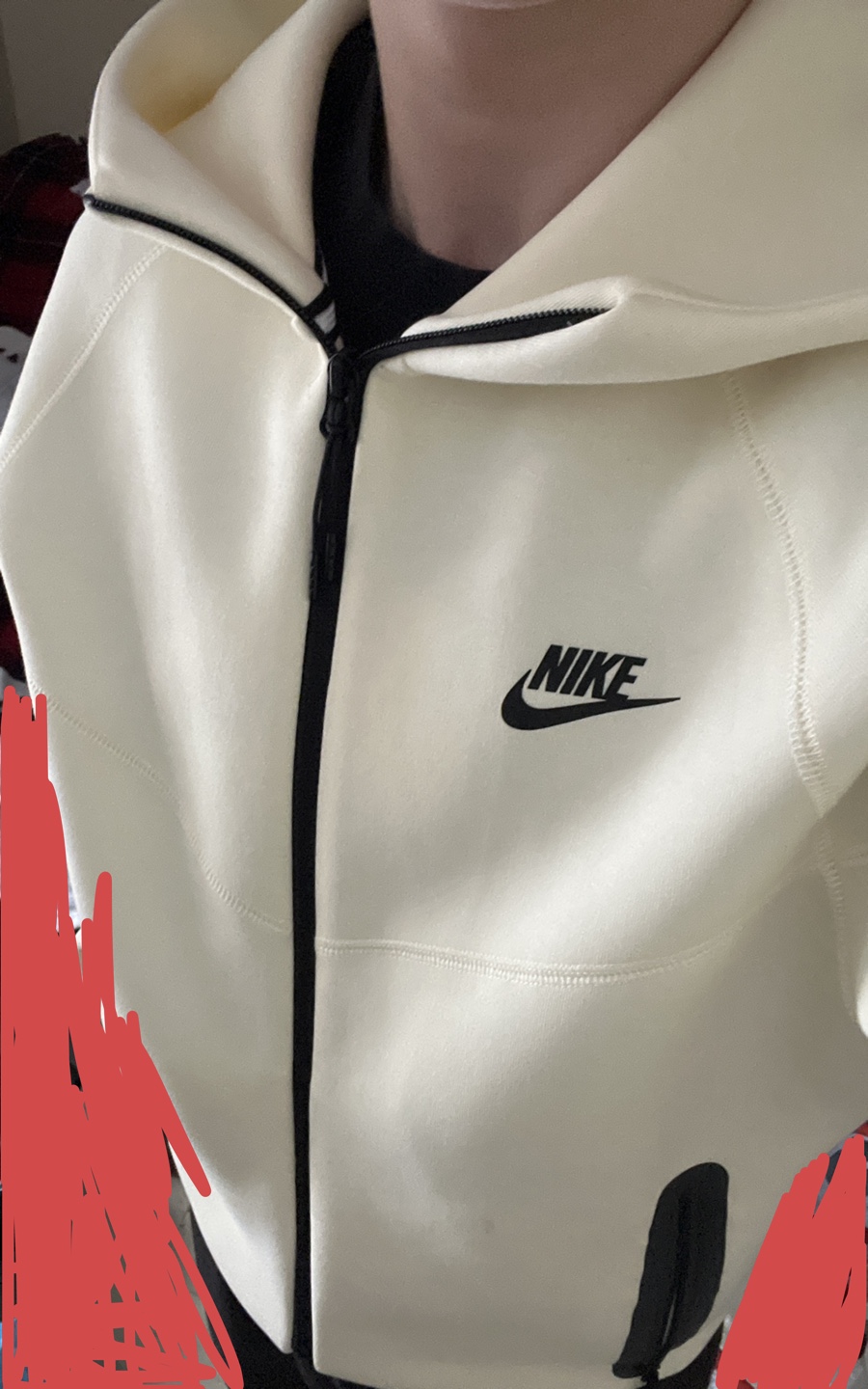 Nike Tech Fleece Hoodie - cream colour